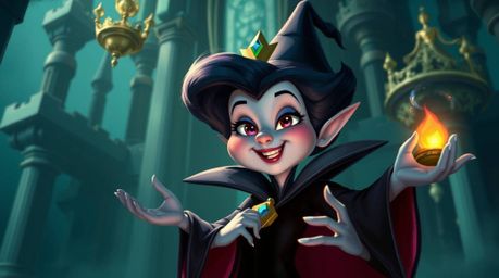 A captivating digital painting showcases an adorable yet classic Disney villain, rendered in rich deep teal hues. The villai