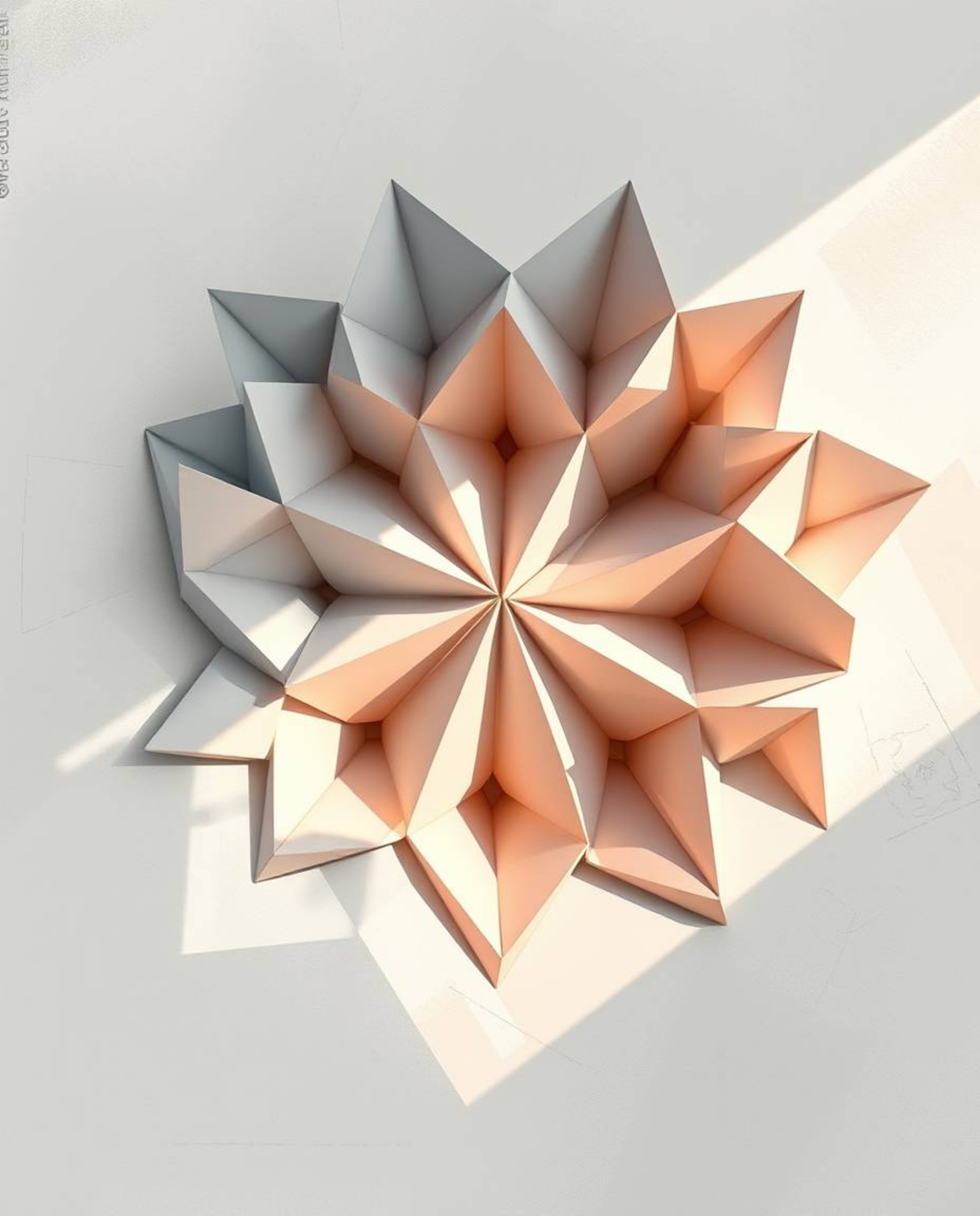 Explore a captivating collection of 3D geometric patterns reminiscent of folded paper.  These dynamic digital sketches featur