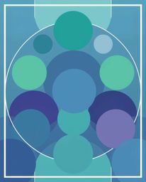 This artwork features a minimalist geometric pattern of circles and lines, rendered in the iconic Bauhaus style, with a palet