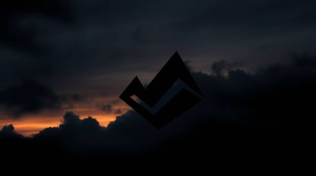 This geometric logo design features an intense jet black color, reminiscent of stormy skies and creating a sense of high tens