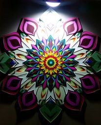 Explore stunning geometric floral mandalas featuring vibrant colors and symmetric designs. These artworks are captured from a