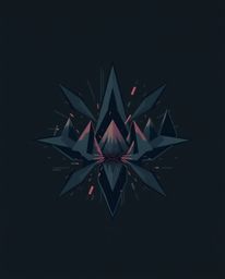 This geometric logo, inspired by a digital glitch landscape breaking apart, creates an eerie and creepy atmosphere with its d