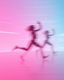Explore the captivating world of soft pastel colors meeting dynamic motion in long exposure photography.  Glitched geometric 