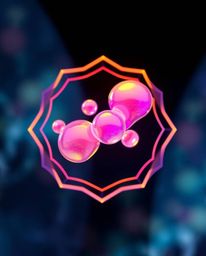 A captivating bioluminescent logo inspired by blurred bokeh, showcasing floating 3D blobs of fluid jelly in vibrant colors an