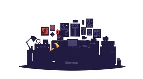 A unique logo design featuring a silhouetted messy bedroom scene.  Geometric shapes and clean lines create a visually strikin