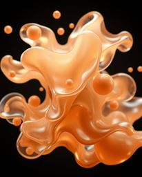 Explore stunning 3D renders featuring graceful and elegant fluid organic blobs crafted with translucent materials, gently flo