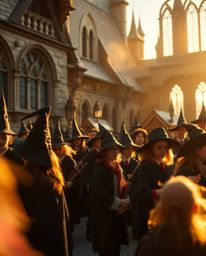 Explore a magical school teeming with young wizards in this series of distinct, split, extreme macro close-up shots. Bathed i