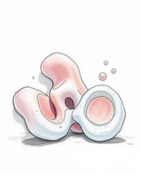 Experience the allure of a dramatic, cinematic hand-drawn sketch featuring abstract 3D liquid forms in soothing pastel colors
