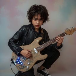 Discover a dreamy, high-fashion photography series featuring a boy with striking features building a functional cardboard spa