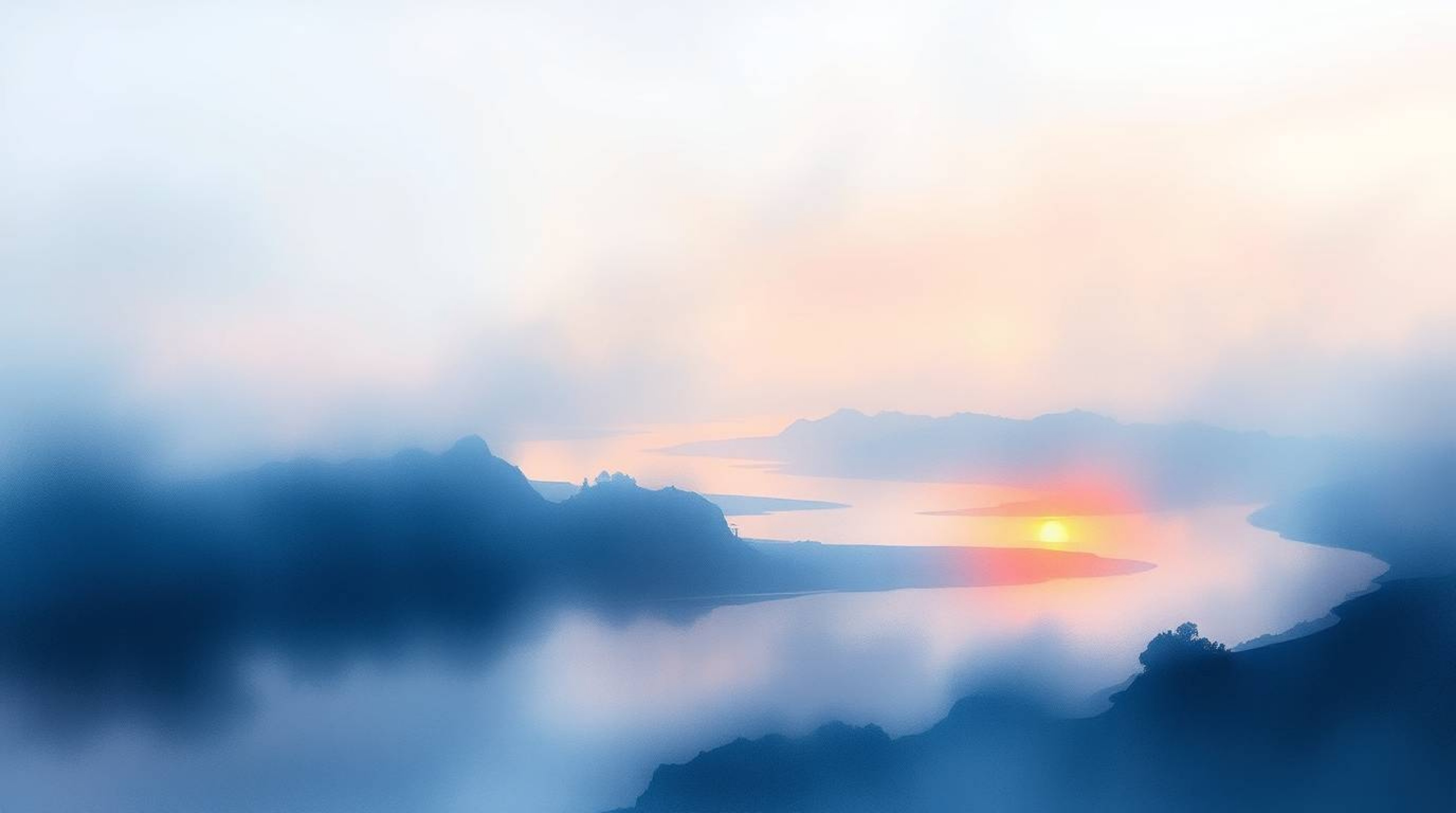 This collection features delicate watercolor paintings showcasing a river delta bathed in the enchanting hues of twilight. Tr