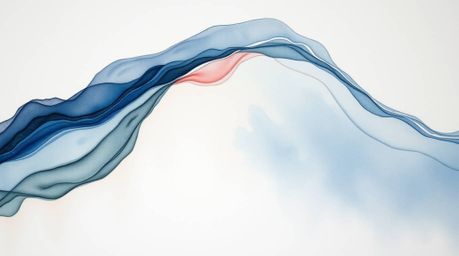 This delicate watercolor painting captures the essence of a fluid abstract wave with mesmerizing pastel gradient textures and