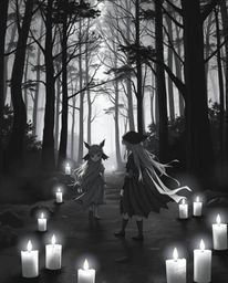 A captivating black and white photograph portrays a group of friends, each possessing unique powers, embarking on an adventur