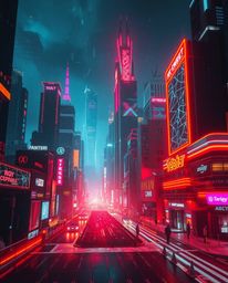Experience a captivating high-contrast photograph of a futuristic city engulfed in a glitch effect.  Flickering lights, broke
