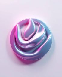 This modern logo design features sculptural 3D fluid shapes resembling mercury, enhanced by a reflective surface under studio