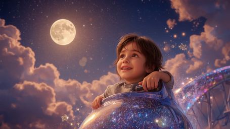 Embark on a fantastical journey with this vibrant and dreamy photograph, captured in a cinematic style reminiscent of Pixar. 