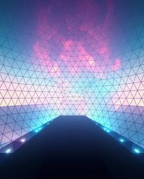 This high-resolution stock photo showcases a geometric pattern wallpaper with pastel gradients and a soft modern design, pres