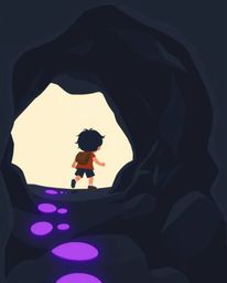 A captivating modern flat design illustration showcases a child with dark hair and fair skin embarking on an adventurous jour
