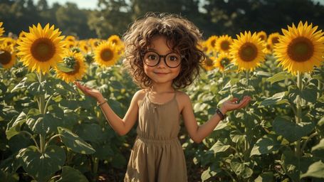 A highly detailed, high-resolution stock photo, reminiscent of Pixar's whimsical style, featuring a bespectacled, curly-haire