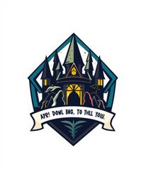 A captivating geometric logo design for a magical school brimming with young wizards.  The logo boasts clean lines, perfect b