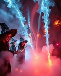 Discover breathtaking surreal imagery of a magical school filled with young wizards.  Experience vibrant electric colors, vol