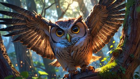 In a heartwarming and inventive scene that blends the styles of Pixar and anime, a wise blind owl takes on the role of a flig