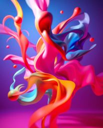 Explore captivating 3D abstract art featuring high-contrast, low-key lighting and dynamic renders. Experience vibrant colors 