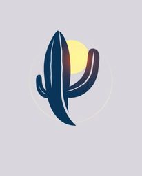 A graceful and elegant logo design inspired by a desert cactus glowing in the last rays of the sun. This logo is defined by i