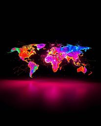 Explore the captivating world of light art with this collection featuring a creative light piece showcasing bright, colorful 