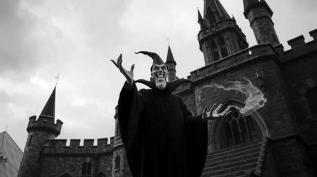 Explore a classic black and white fine art photograph capturing a timeless and elegant scene: a classic Disney villain castin