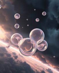 Explore a captivating 3D render showcasing translucent, fluid organic blobs gracefully floating in space, contrasted against 