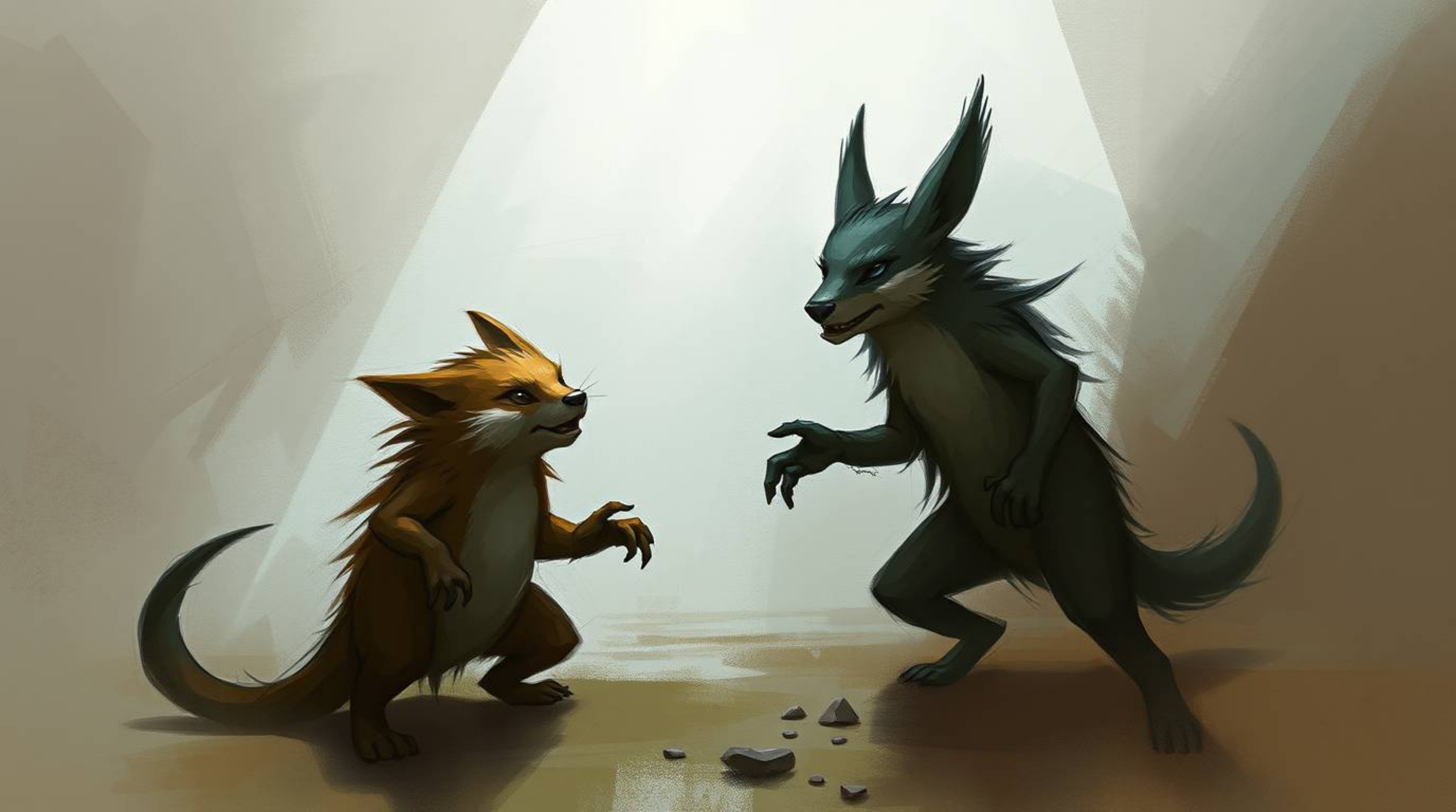 Explore a painterly digital sketch featuring a dynamic composition and a misty atmosphere, brought to life with complementary