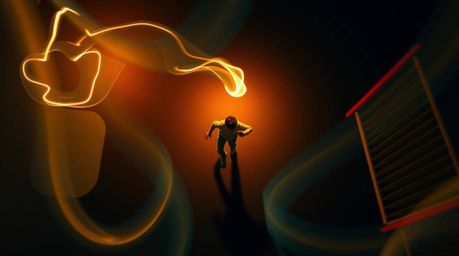 Experience a captivating overhead shot of a dramatic slow-motion run through a playground, transformed into a stunning piece 