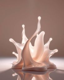 Explore a mesmerizing collection of silhouetted 3D sculptural fluid shapes crafted from mercury, showcasing a reflective surf