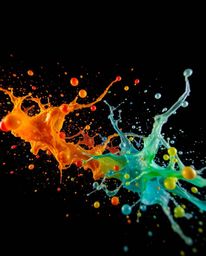 A high-angle perspective shot utilizing high contrast and low-key lighting to create a dramatic effect. Dynamic, colorful spl