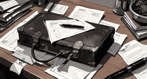 A vintage leather briefcase sits elegantly on a wooden desk, evoking a sense of classic style and timeless professionalism. S