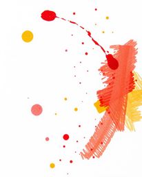 A captivating macro photograph showcasing vibrant ink splashes in water, rendered in a warm, hand-drawn sketch style.  The im