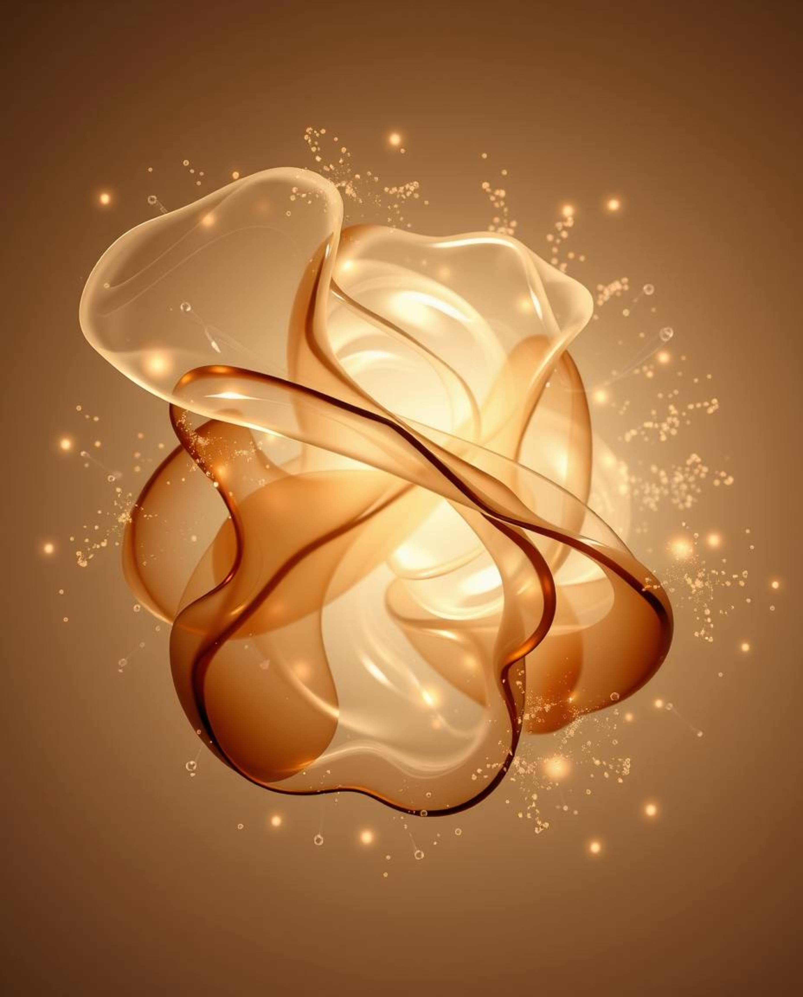 Explore captivating abstract light art featuring glassy, fluid 3D shapes in constant motion, beautifully surrounded by glowin
