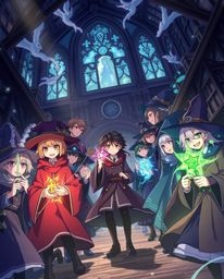 Immerse yourself in a stunning isekai anime style illustration depicting a magical school brimming with expressive young wiza