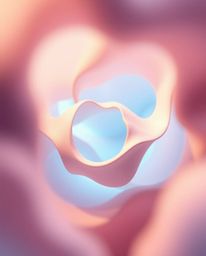 Explore a mesmerizing soft focus 3D illustration featuring fluid shapes seamlessly morphing into each other in an endless loo