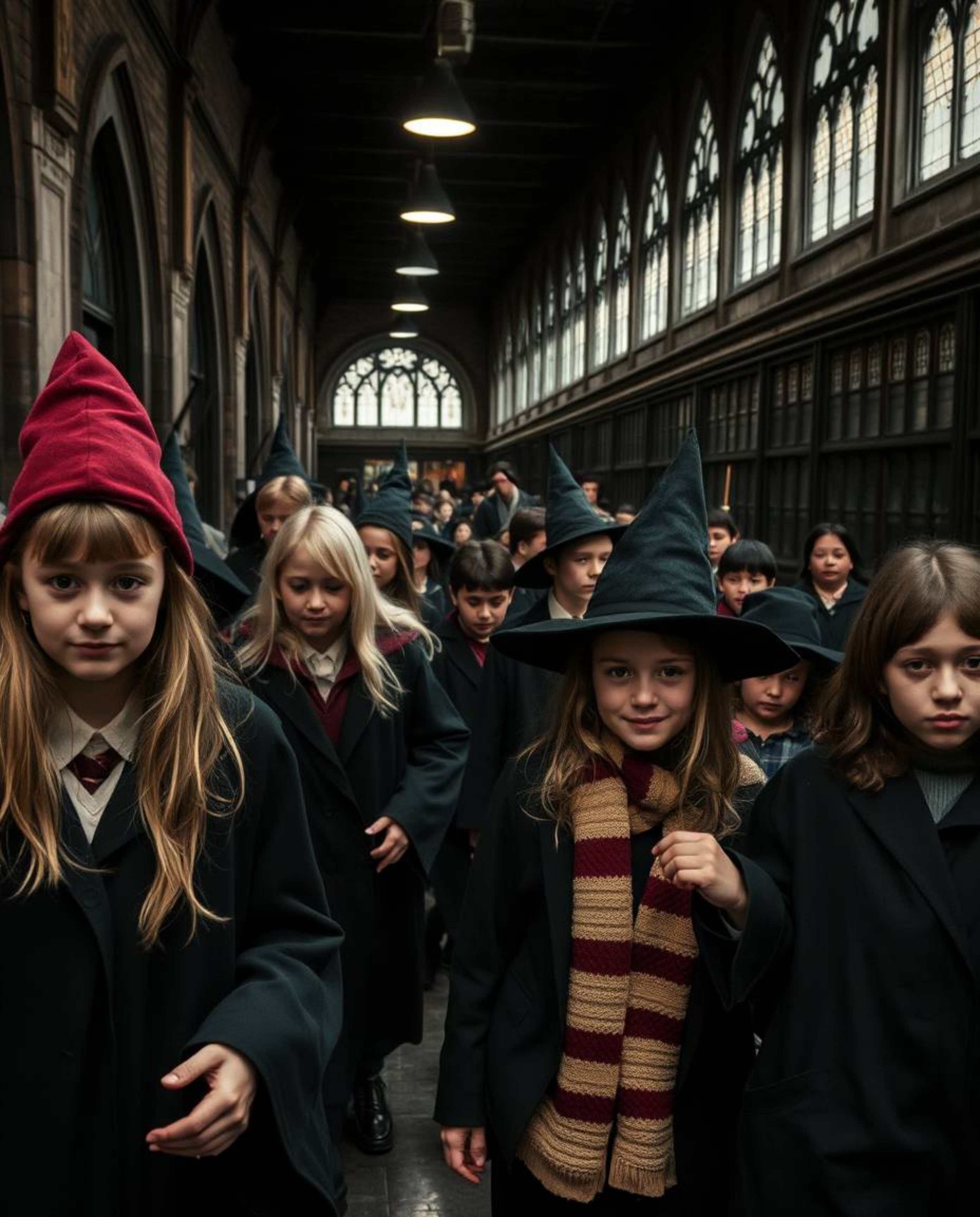 Explore the captivating world of a magical school through candid street photography.  Witness young wizards in their element,