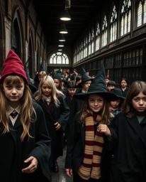 Explore the captivating world of a magical school through candid street photography.  Witness young wizards in their element,