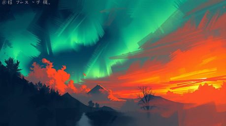 Experience the magic of the Northern Lights in this rough, dynamic digital sketch. An extreme macro close-up captures the eth
