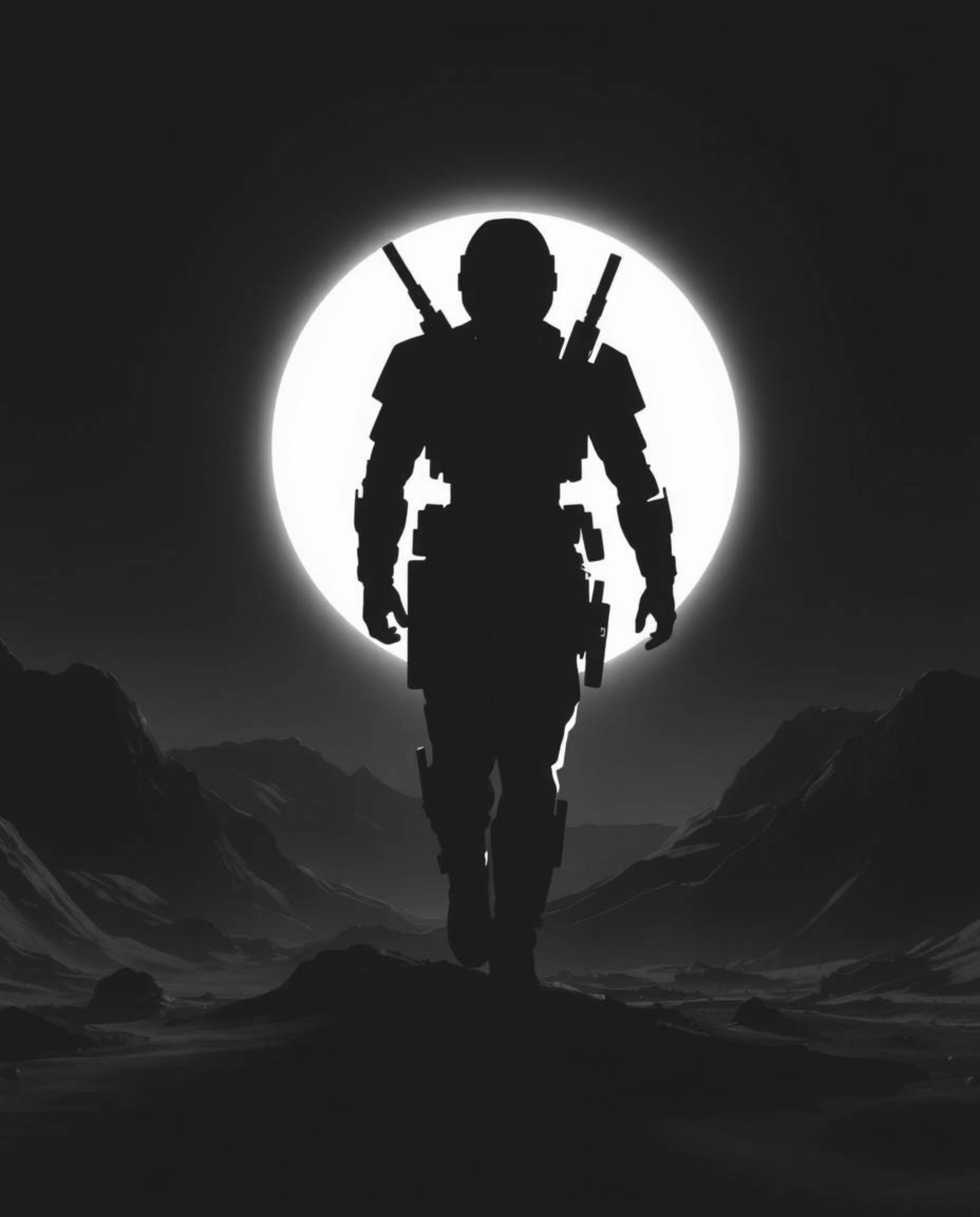 This collection features classic black and white digital glitch landscapes breaking apart, rendered in a futuristic sci-fi st