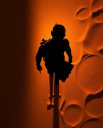 Experience a thrilling Disney-style desert adventure from a unique overhead perspective. Witness a brave hero silhouetted aga
