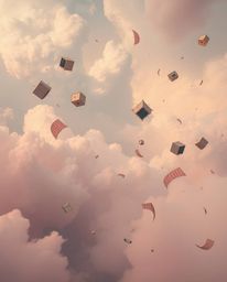 Experience a surreal storm unlike any other, rendered in soft pastel colors that create a gentle and soothing atmosphere. Ima