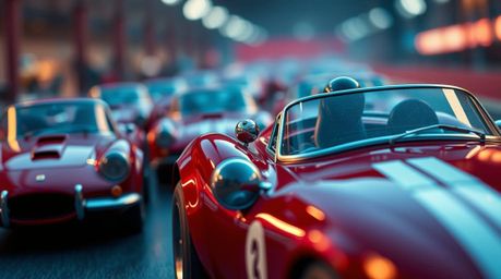 Experience the thrill of wacky racing like never before with this extreme macro close-up. Outlandish cars in rich burgundy an