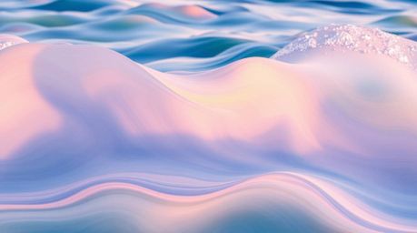 Experience the tranquility of a fluid abstract wave, showcasing a captivating gradient texture in a soothing pastel spectrum 