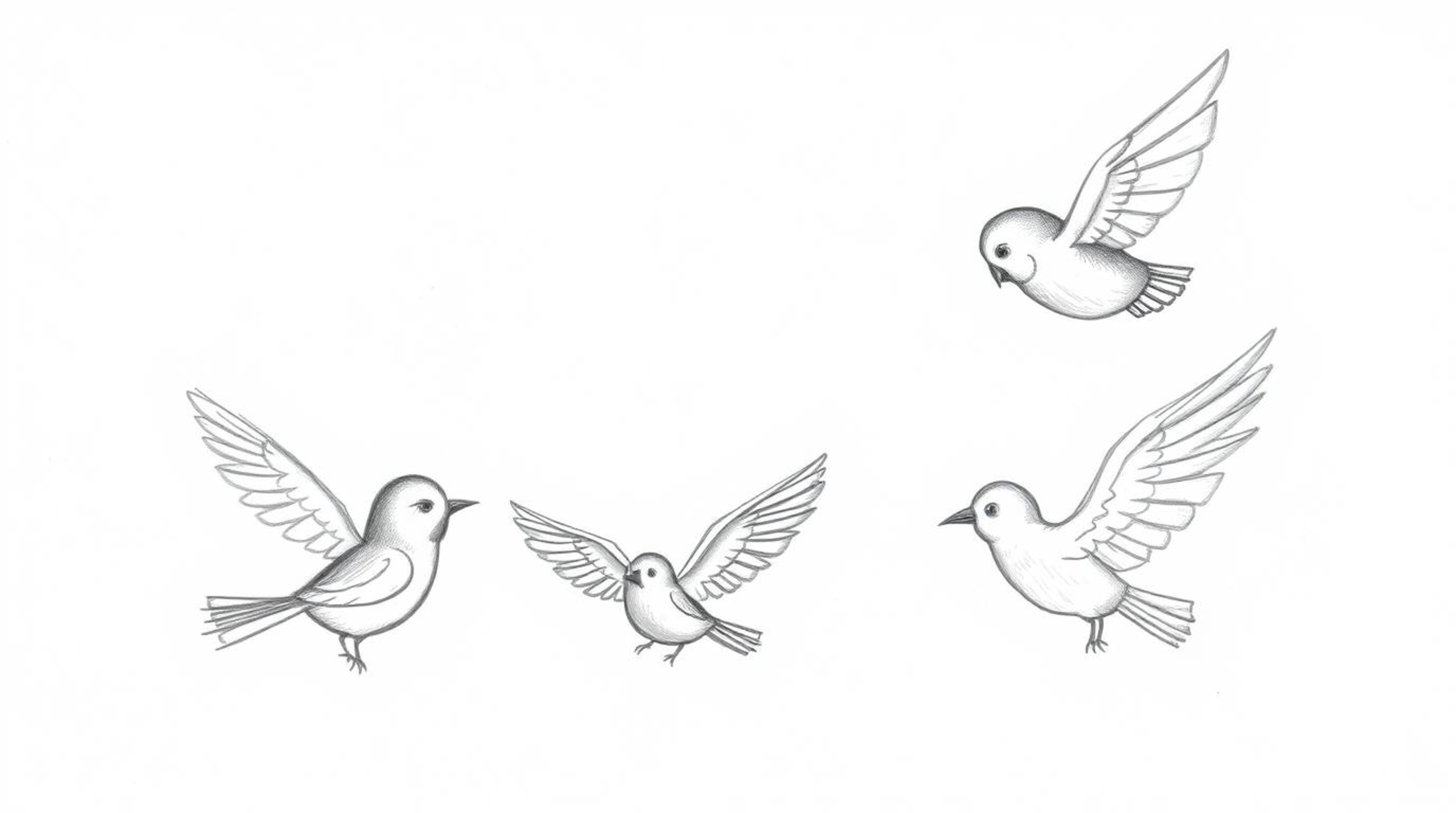 A heartwarming, hand-drawn sketch in the style of Pixar depicts a wise, blind owl gently teaching birds how to fly.  The bird