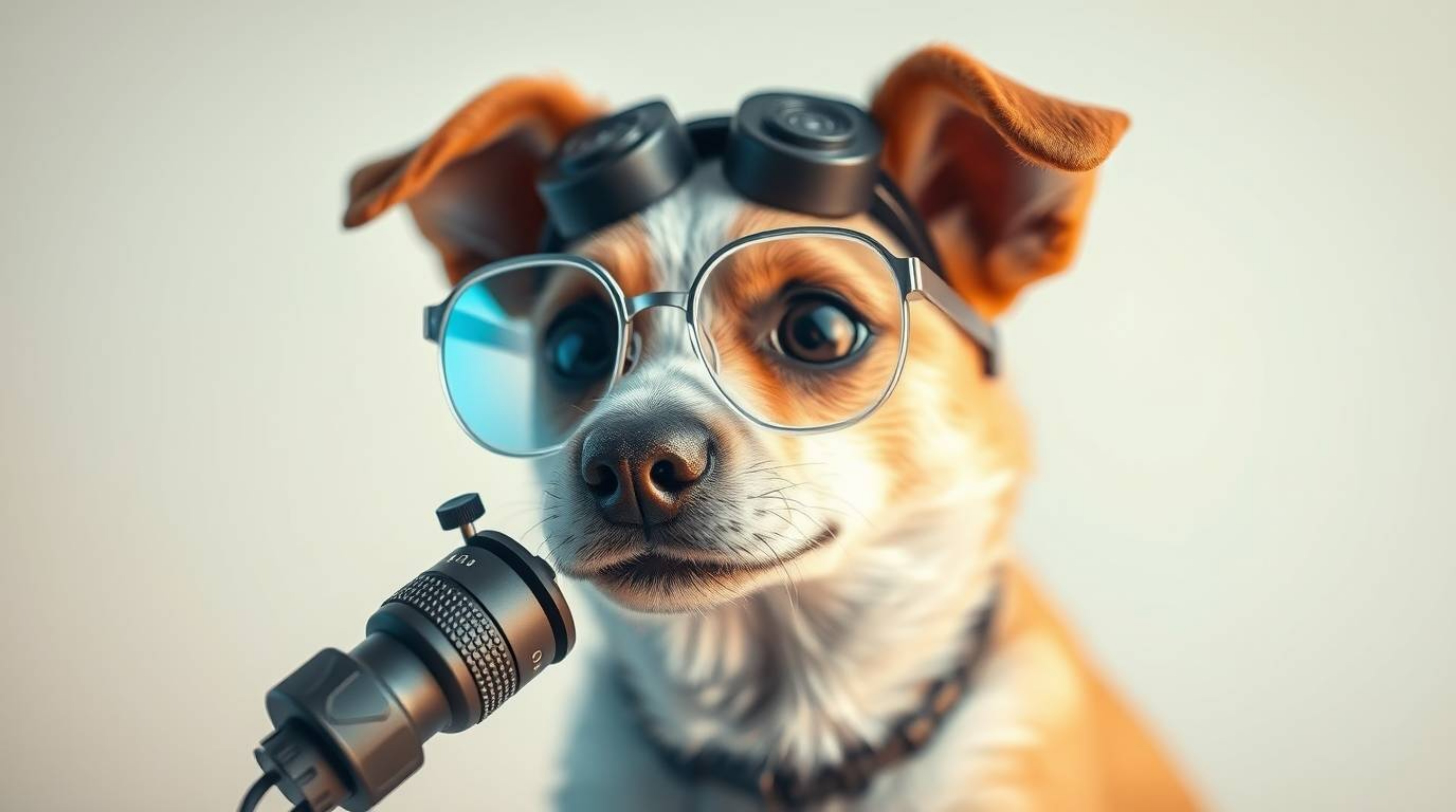 Explore a whimsical world of soft pastel colors in this extreme macro close-up illustration featuring a dog detective equippe