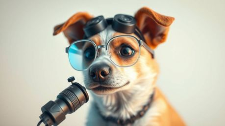 Explore a whimsical world of soft pastel colors in this extreme macro close-up illustration featuring a dog detective equippe